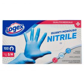 GUANTI LOGEX NITRILE MONOUSO X100 S/M