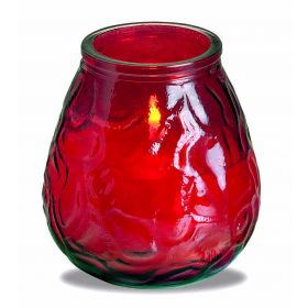 CANDELA IN BICCHIERE COLORATO LIGHT ROSSO